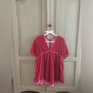 Free People crushed velvet shift dress